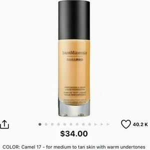 🆕BAREMINERALS BAREPRO CARMEL #17 FOUNDATION